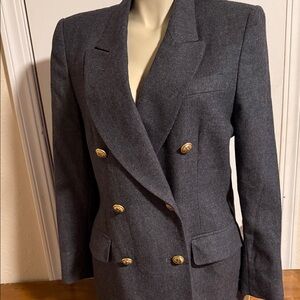 Valerie Stevens Dark Gray Blazer with Gold Accents